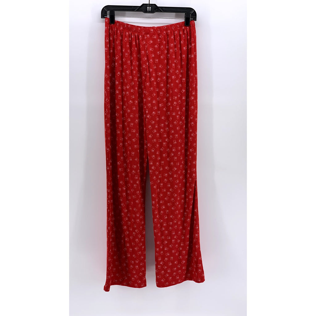 PINK ROSE Women's Red Bear Print Relaxed Fit Pajama Pants SZ M