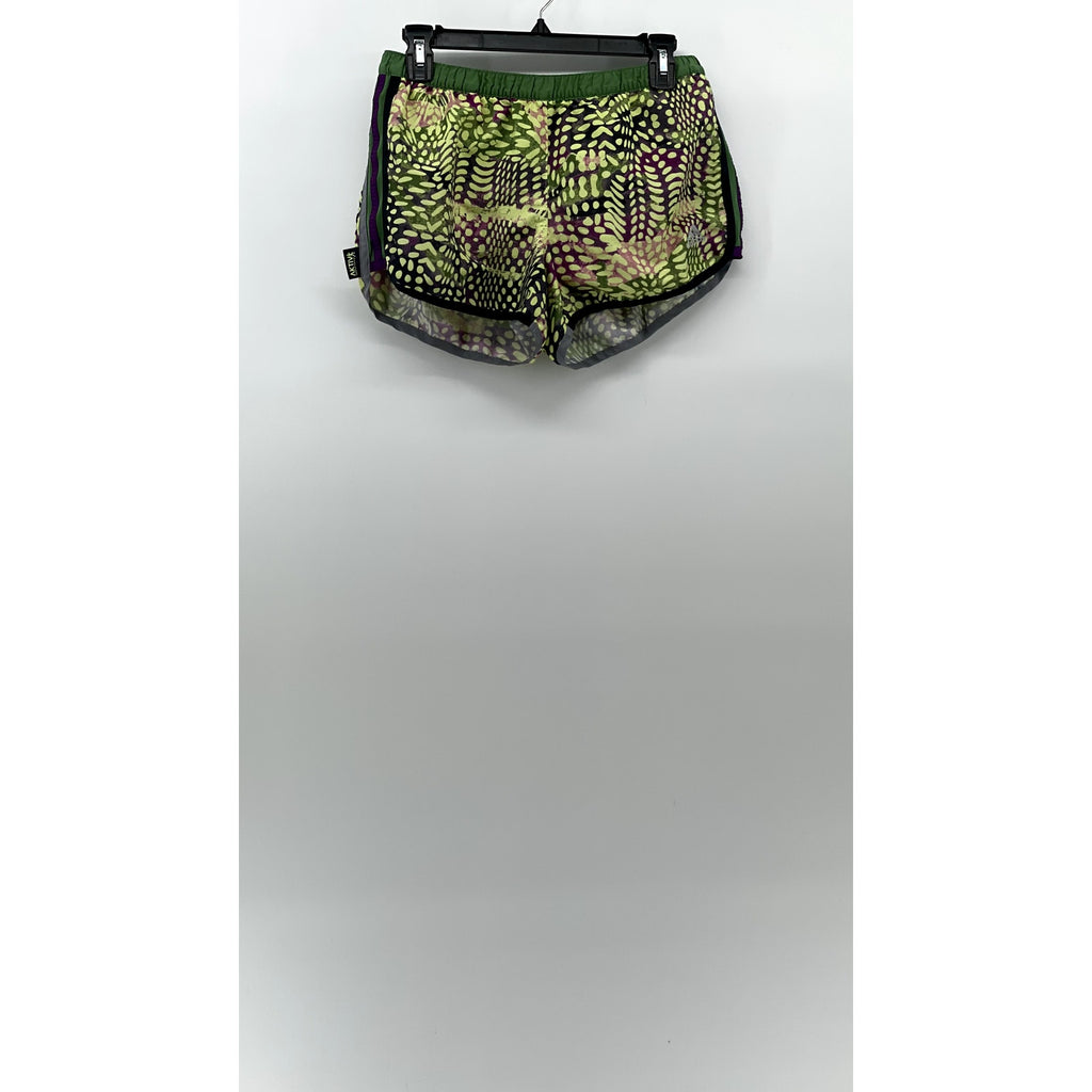 ADIDAS Women's Green Printed Climalite Elastic Waist Active Running Shorts SZ S