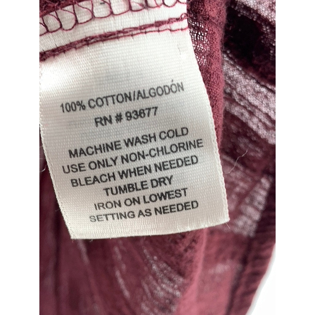 A.N.A A NEW APPROACH Women's Burgundy Knit Sleeveless Button-Up Top SZ L
