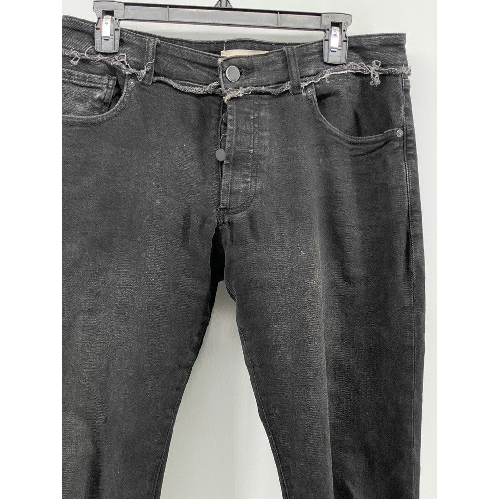 DL 1961 Men's Black Denim Distressed Hunter Skinny Jeans SZ 31X32