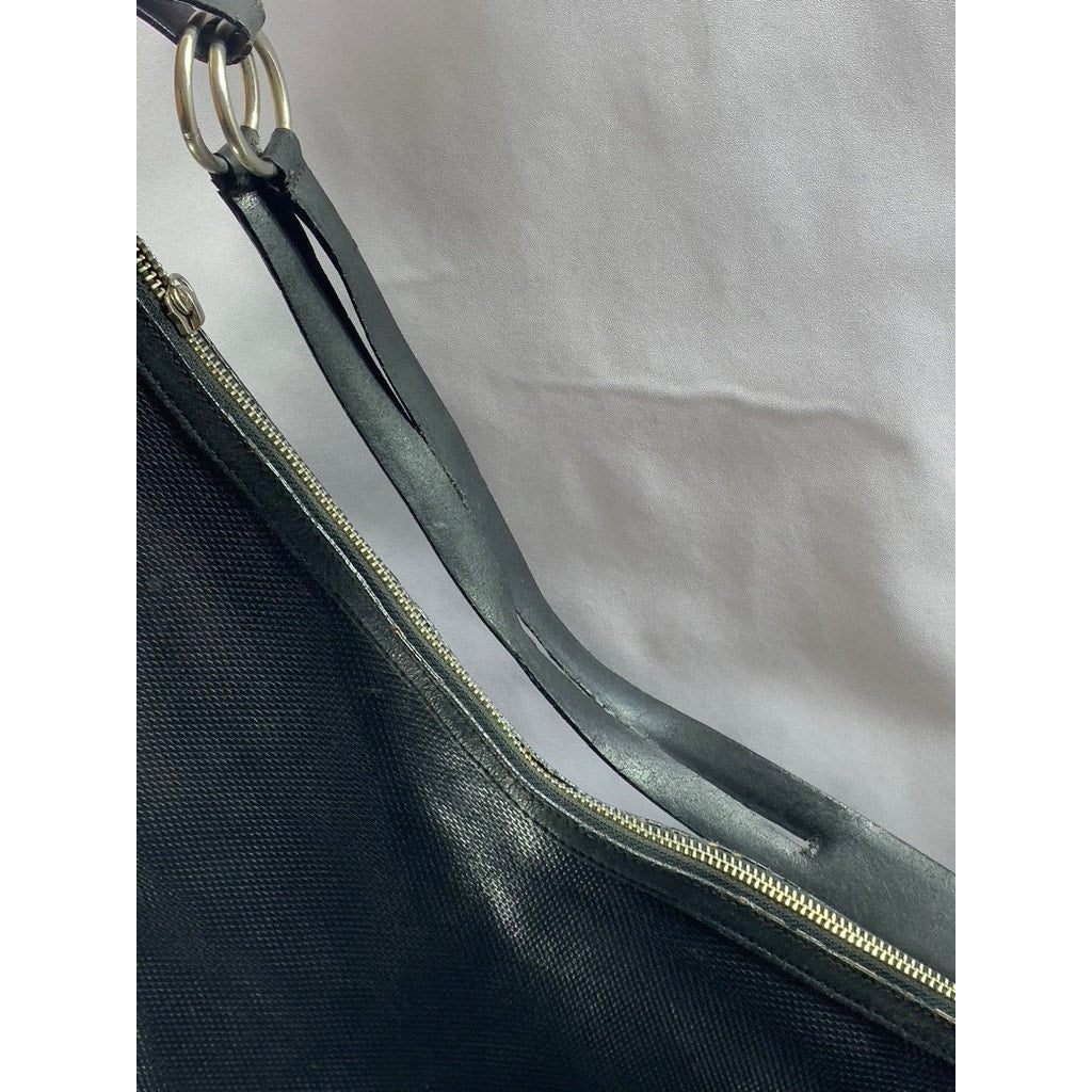 CALVIN KLEIN Women's Black Faux Leather Textured Shoulder Bag