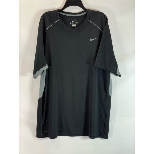 NIKE Men's Black/Gray Dri-Fit Legacy Performance Crewneck Active T-Shirt SZ 2XL