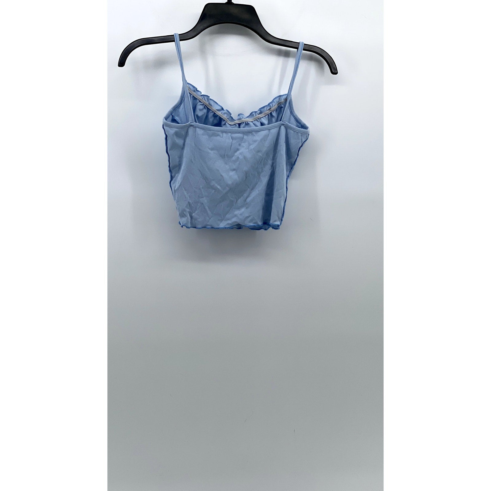 UNBRANDED Women's Light Blue Corset Sweetheart Spaghetti Strap Cropped Top SZ S