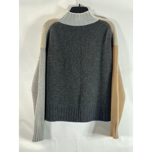 MAGASCHONI Women’s Multi Colorblock Wool & Cashmere Mock-Neck Sweater SZ XL