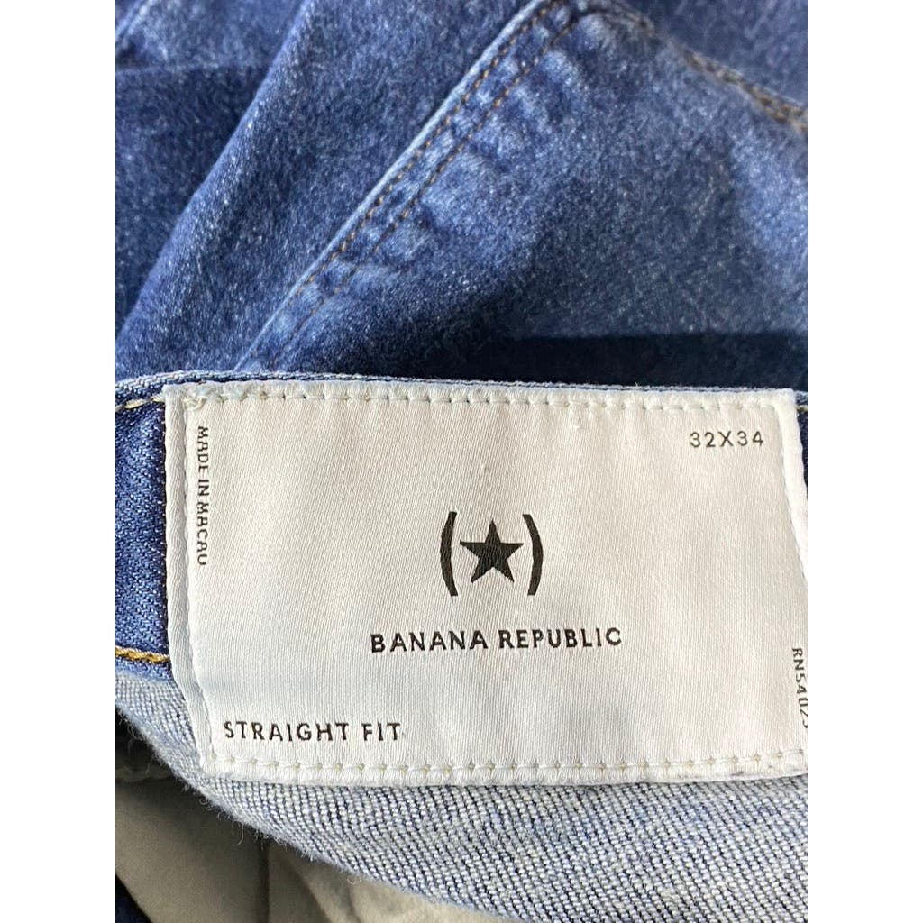 BANANA REPUBLIC Men's Medium Wash Straight-Leg Denim Jeans SZ 32X34