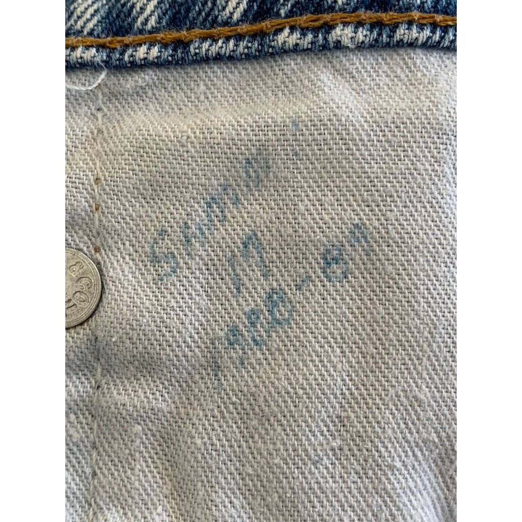 LEVI'S Men's Light Wash Distressed Denim Straight-Leg Five-Pocket Jean SZ 30X30