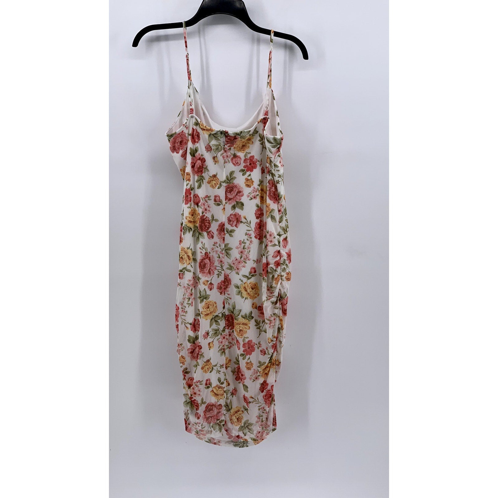 AMBIANCE Women's Plus White Floral Bodycon Midi Dress SZ 2X