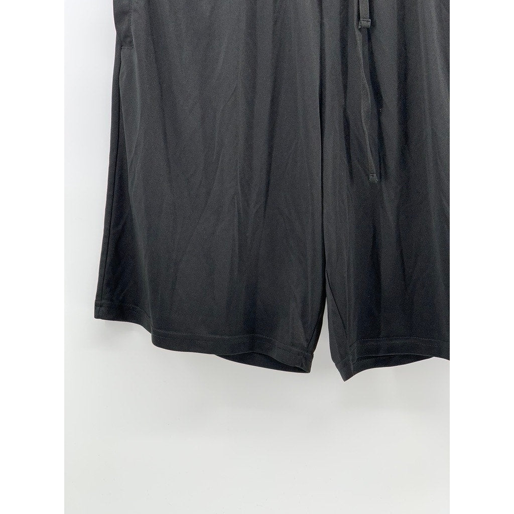 UNBRANDED Men's Black Solid Pull-On Relaxed Fit Casual Active Shorts SZ L