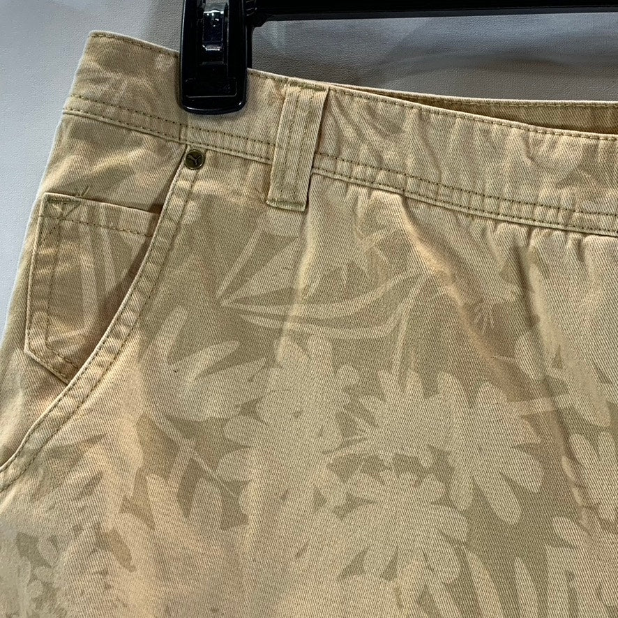 PUMA Men's Tan Tropical Print Regular-Fit Raw Hem Chino Shorts SZ 38