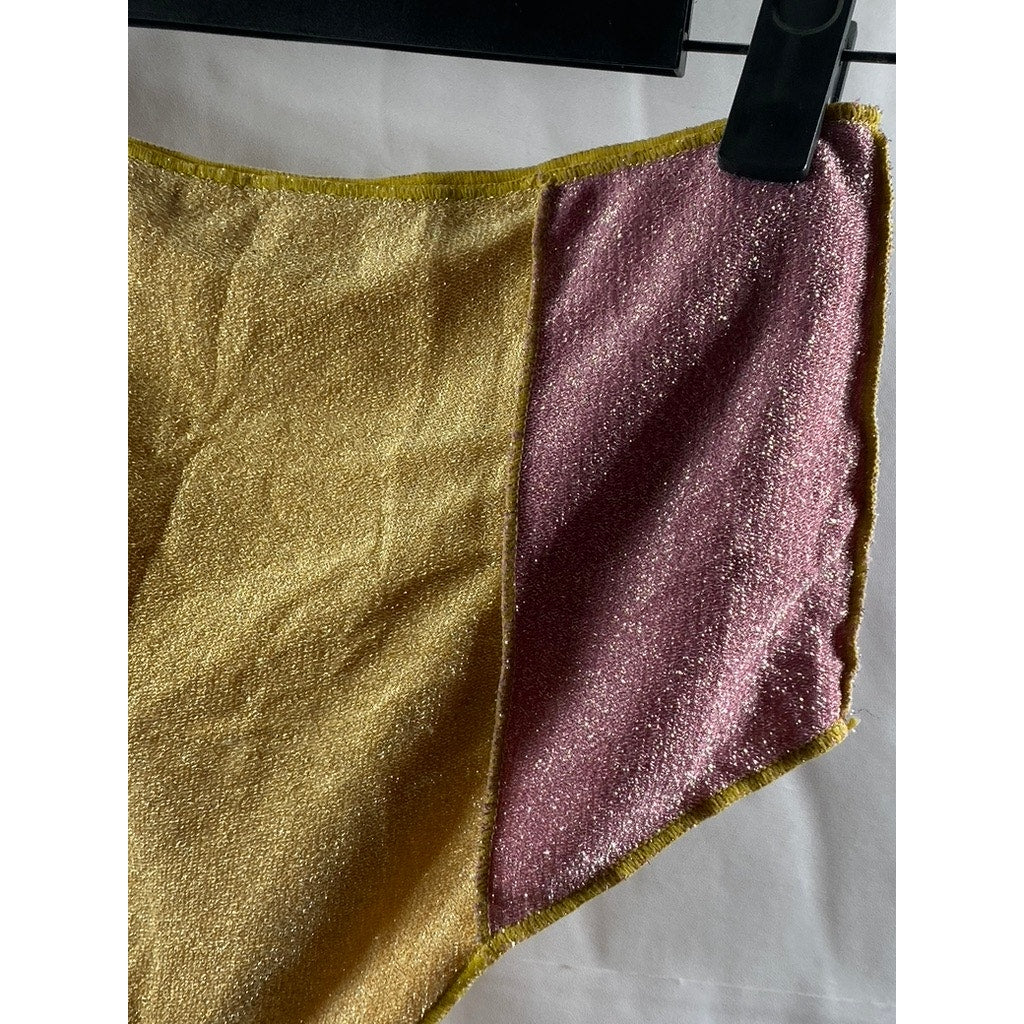 UNBRANDED Women's Tan-Red-Pink Colorblock Metallic Underwear SZ S