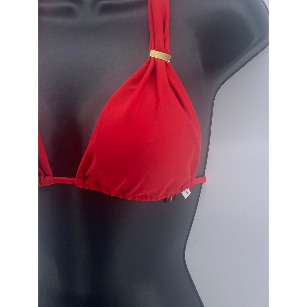 CLUB MONACO BY VIX Women's Red-Gold Halter Bikini Top SZ S