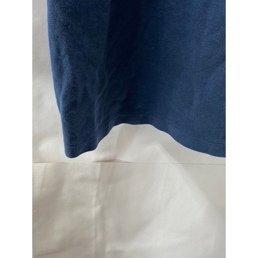 TOMMY HILFIGER Women's Navy Banner Stripe Short Sleeve Polo Mini Dress SZ M