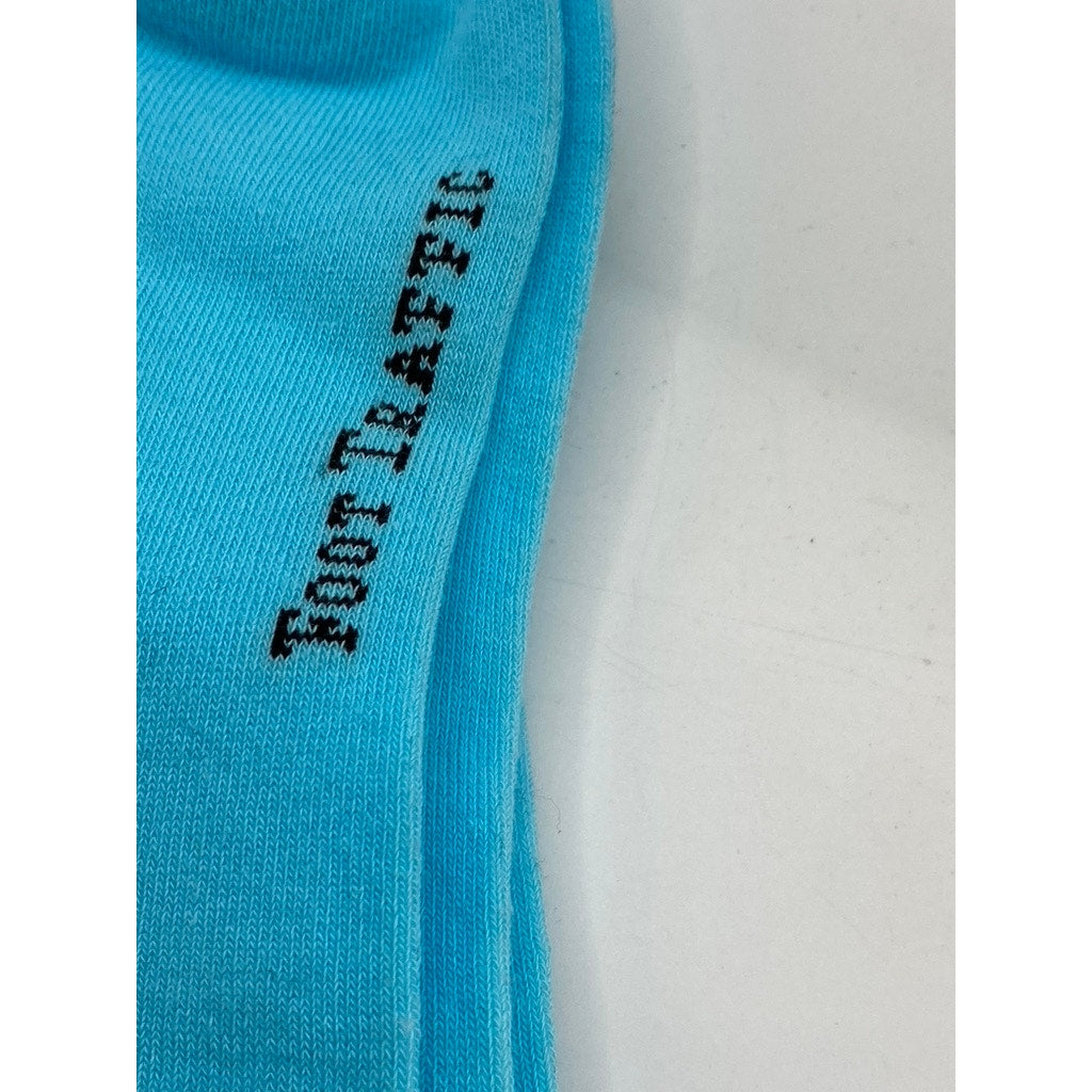 FOOT TRAFFIC Women's Light Blue-Green Butterfly Crew Socks SZ 4-10
