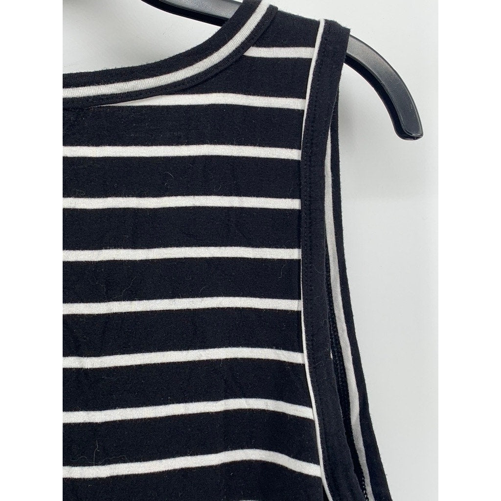 OLD NAVY Women's Black-White luxe Striped Relaxed-Fit Tank Top SZ XL