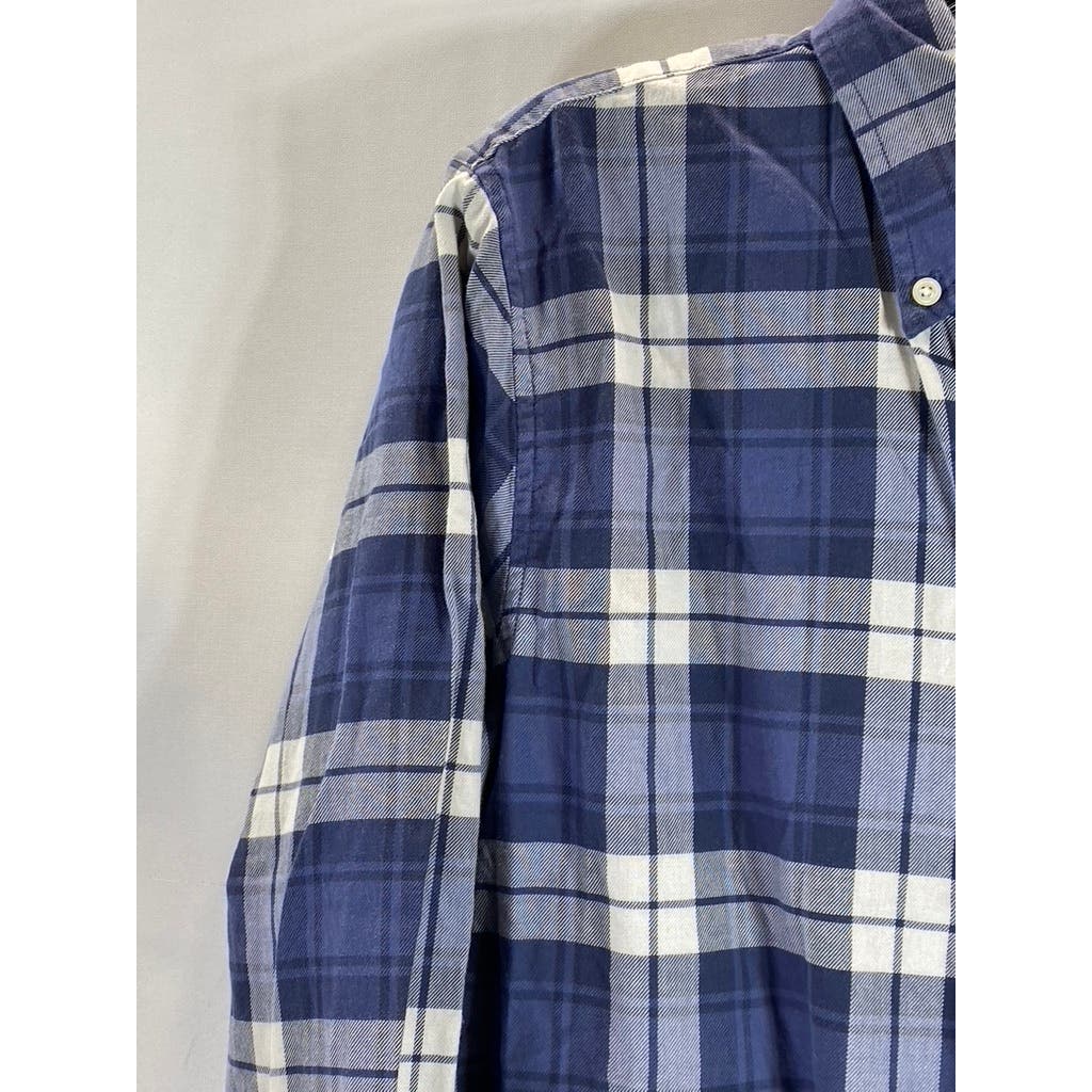 ABERCROMBIE & FITCH Men's Blue Plaid Button-Down Long Sleeve Shirt SZ XS