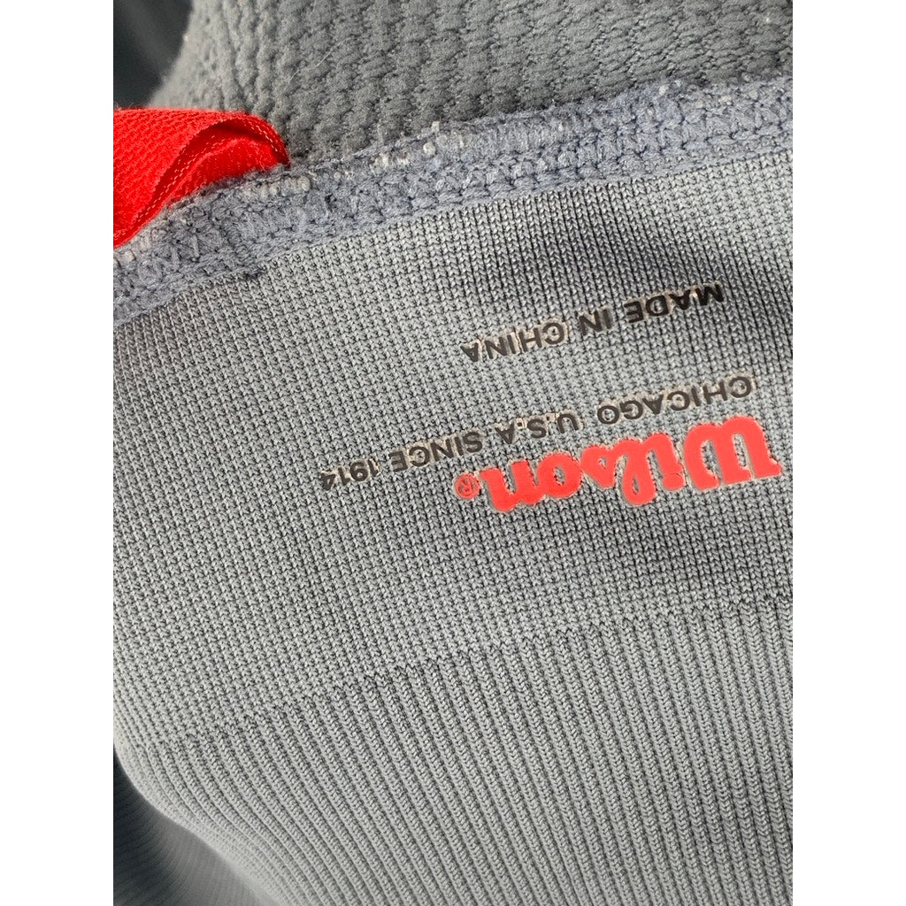 WILSON Women's Gray Ribbed Stretch Pull-On Seamless High-Rise Bike Shorts SZ L