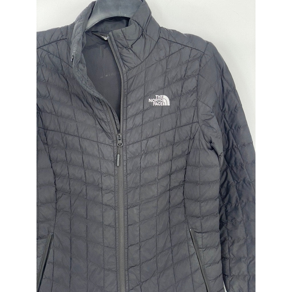 THE NORTH FACE Women's Black Zip-Up Stand Collar Thermoball Jacket SZ S