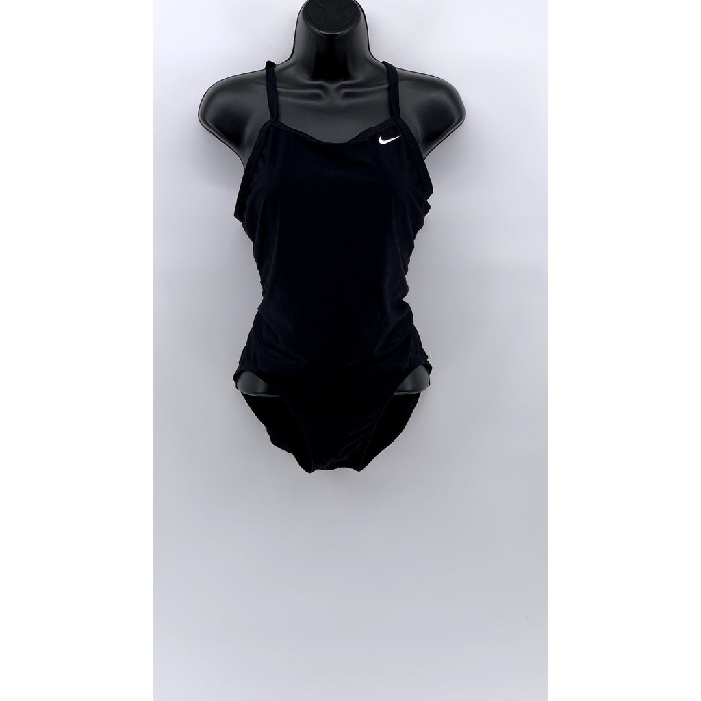 NIKE Women's Black Swoosh Cutout One-Piece Swimsuit SZ 34(8)