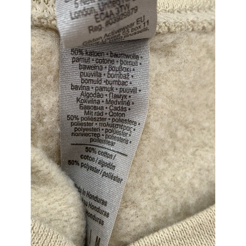 Gildan Men's Sand Crewneck Swirl Graphic Sweatshirt SZ M