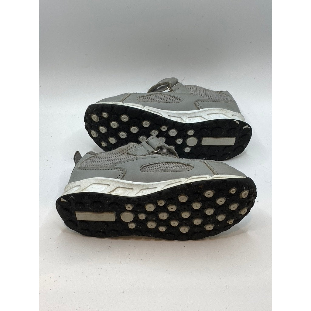 UNBRANDED Boys' Gray Mesh Lace-Up Strap Round-Toe Casual Sneakers SZ 10