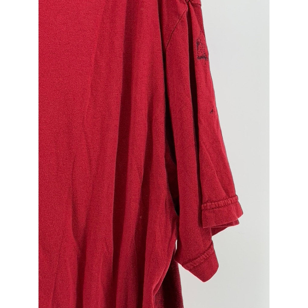 HELIX Men's Red Y2K Crewneck Short Sleeve Graphic T-Shirt SZ XL