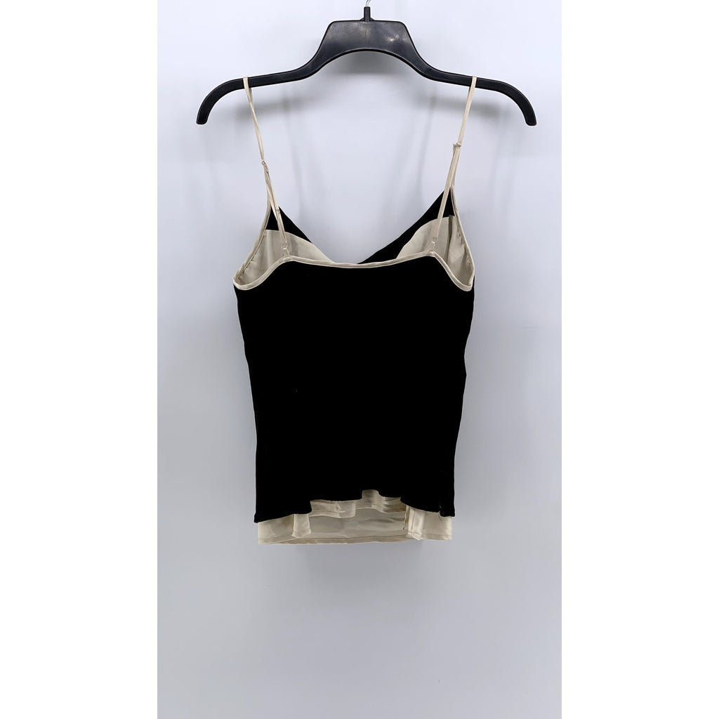 VICTORIA'S SECRET Women's Black-Beige V-Neck Cami Top SZ M