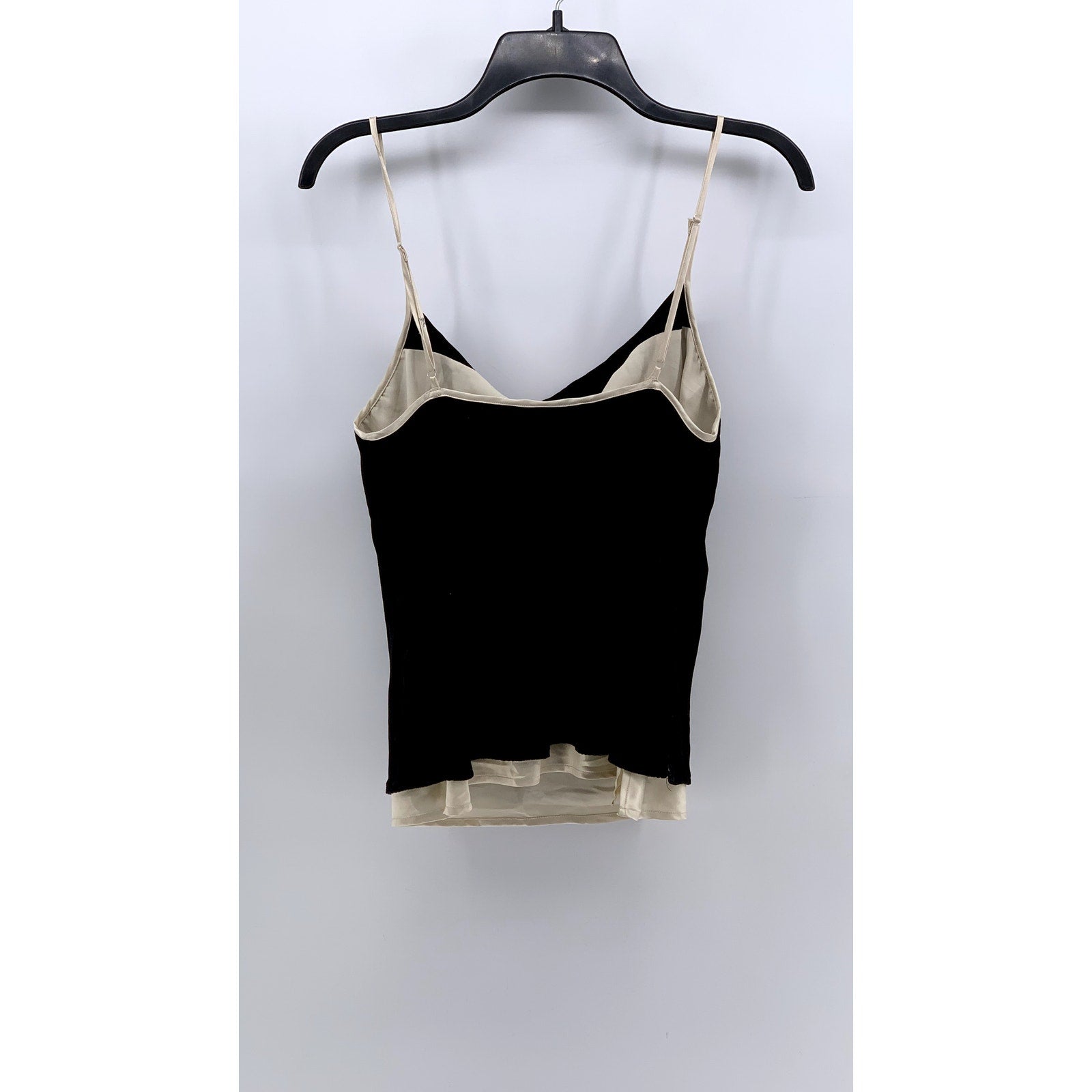 VICTORIA'S SECRET Women's Black-Beige V-Neck Cami Top SZ M