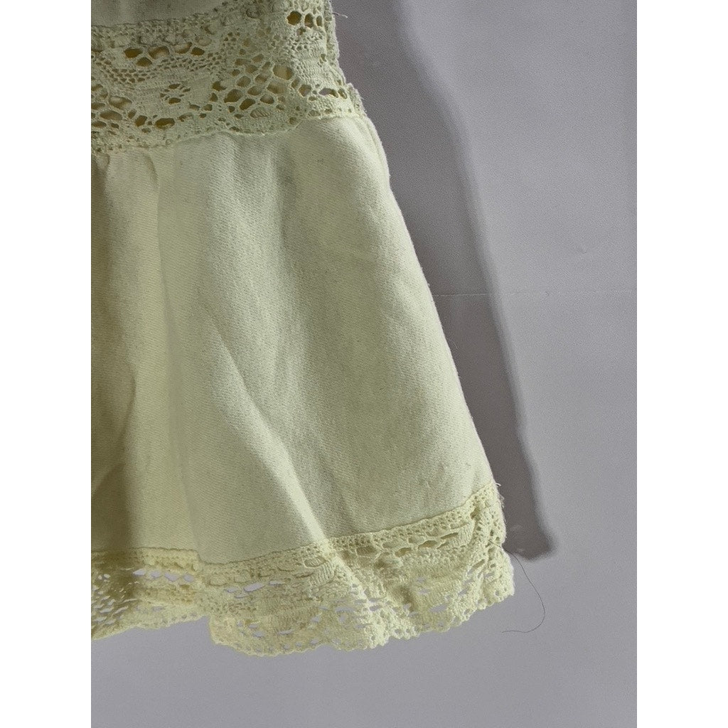 OUT FROM UNDER Women's Off-White Lace-Trim Drawstring Pull-On Mini Skort SZ S