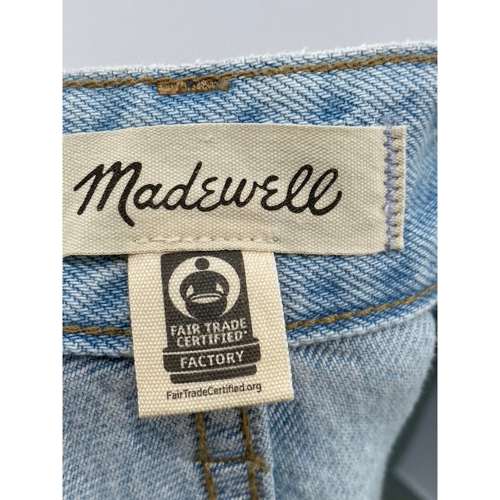MADEWELL Women's Light Blue Denim Distressed 90's Straight Jeans SZ 26