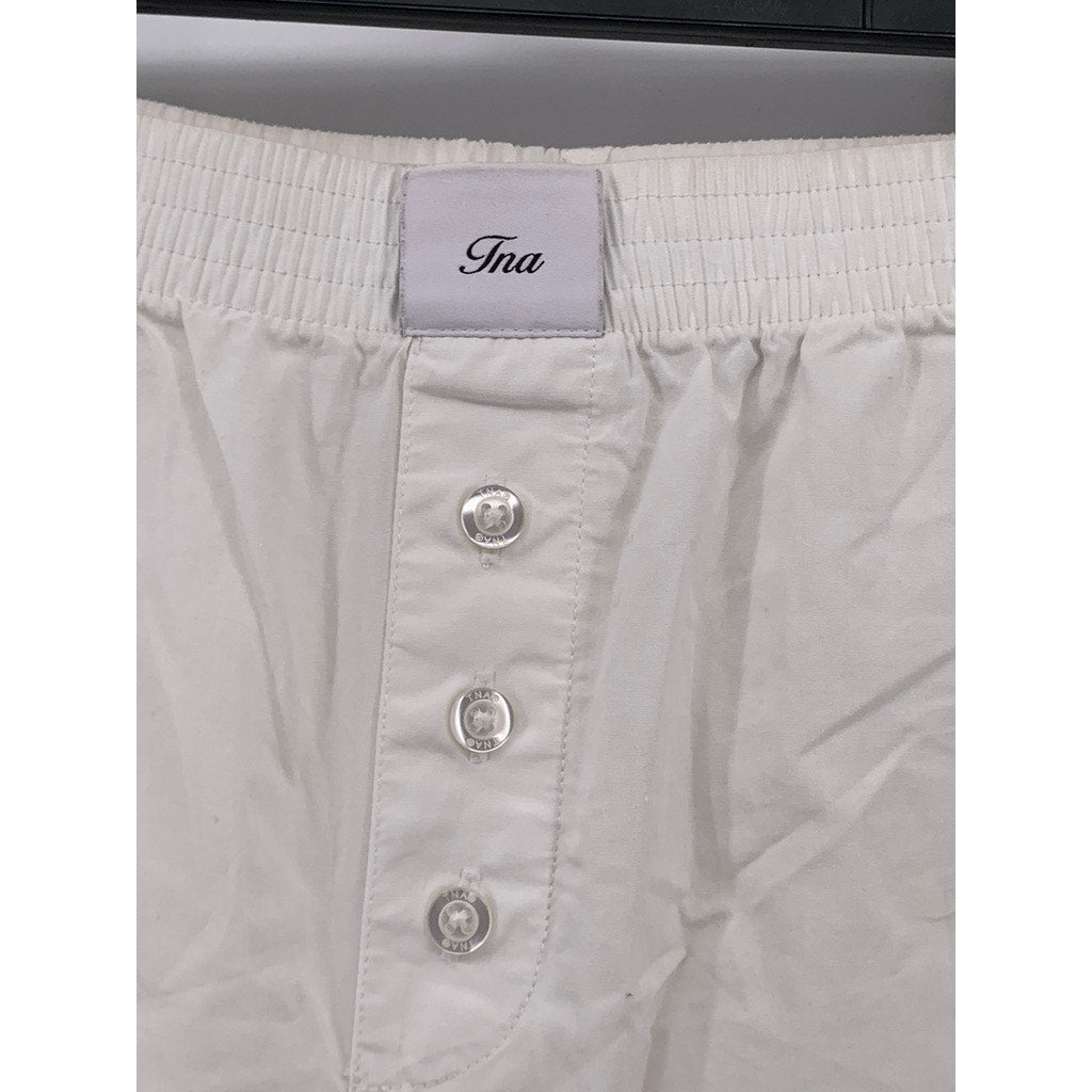 ARITZIA TNA Women's White Solid Straight-Leg Relaxed Fit Pajama Pant SZ XS