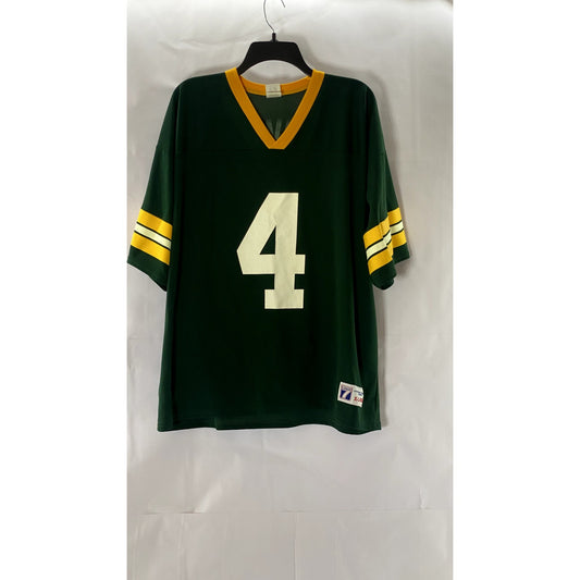 LOGO 7 INC. Men's Green/Yellow Brett Favre Green Bay Packers V-Neck Jersey SZ XL