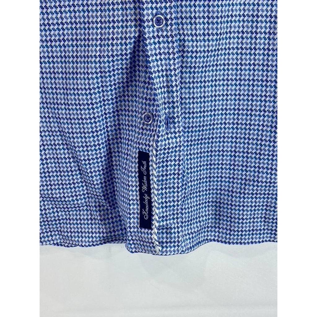 ROBERT GRAHAM Men's Blue Candido Tailored-Fit Button-Down Shirt SZ 3XL
