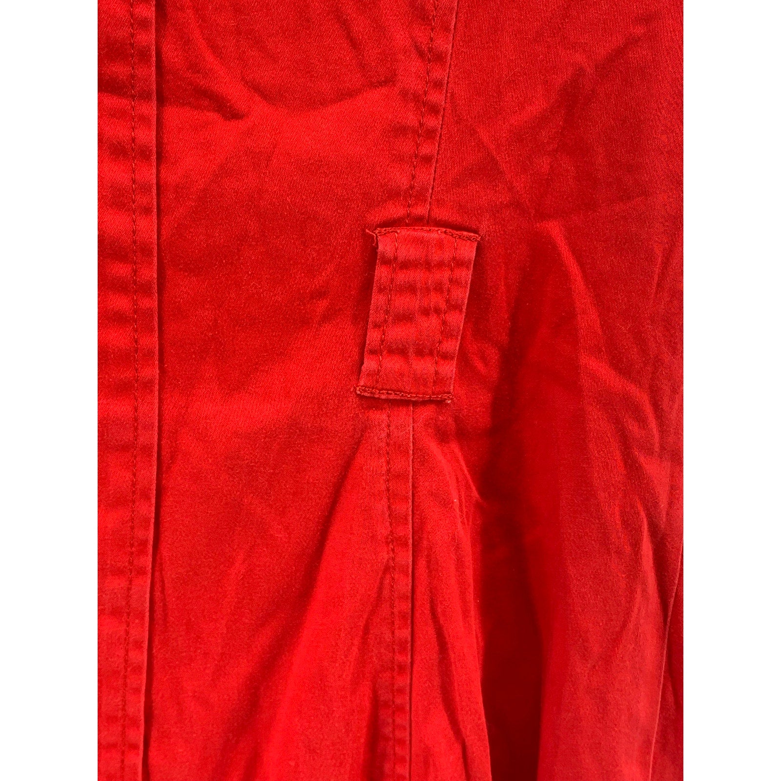 CALVIN KLEIN Women’s Red Denim Button-Up Sleeveless A-Line Midi Dress SZ S