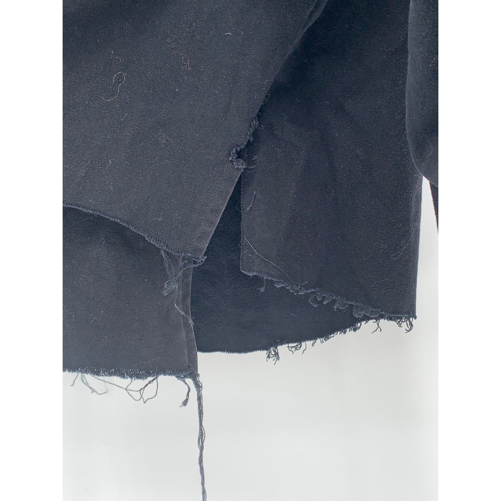 LEE Women’s Black Denim Frayed Cut-Off Hem Zip-Up Cropped Jean Jacket SZ L
