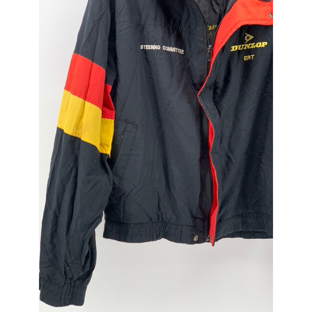 HOLLOWAY Men's Black-Red-Yellow Striped Motor Speedway Jacket SZ M