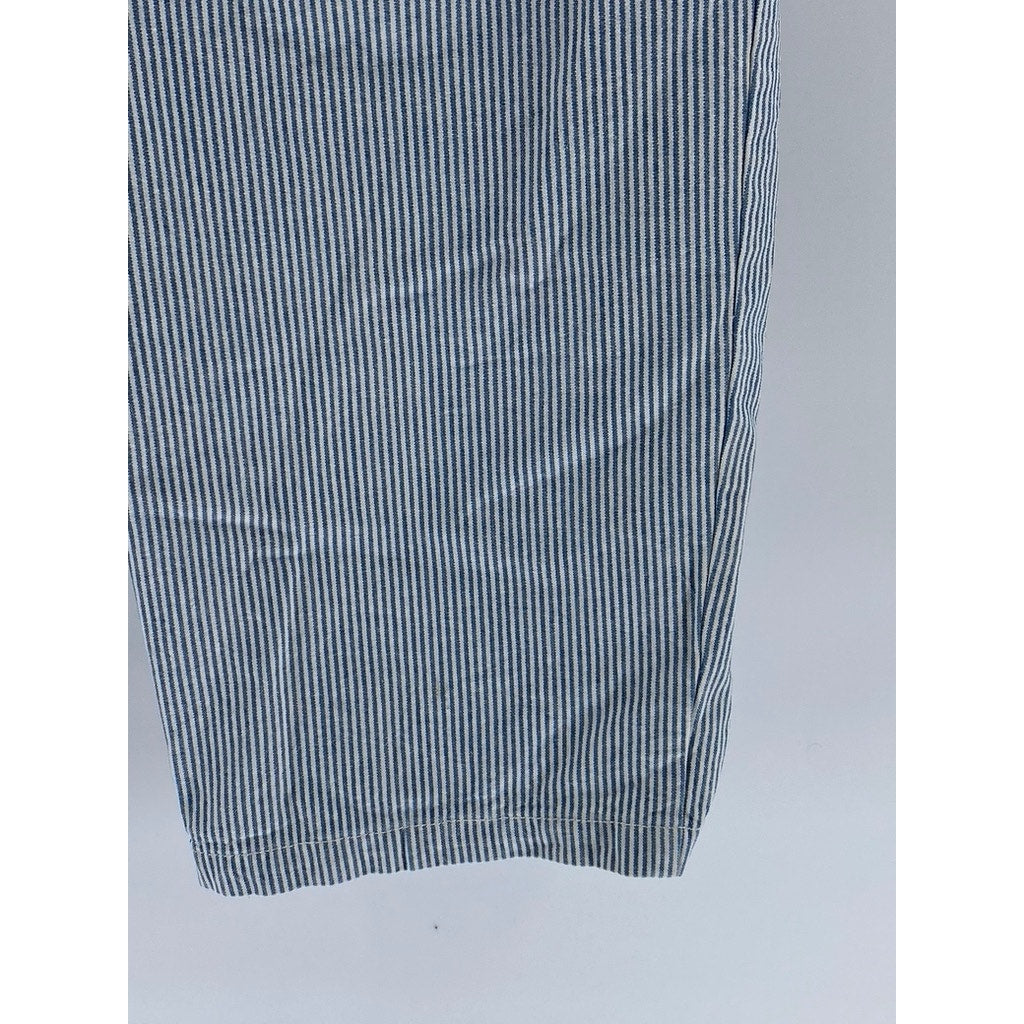 HARVE BENARD Women's Vintage Blue-White Striped Pleated Straight-Leg Pant SZ 8