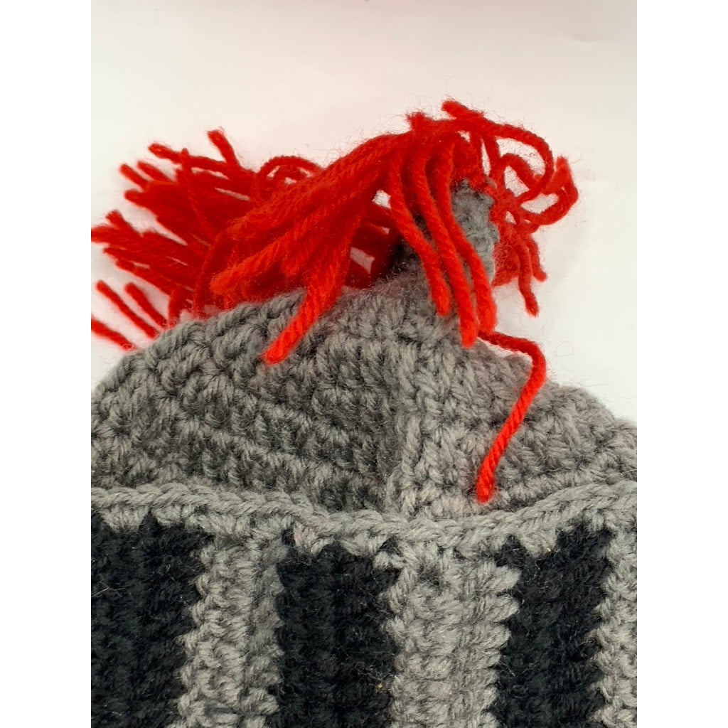 UNBRANDED Gray Crochet Kni Knight Warrior Beanie Hat SZ OS