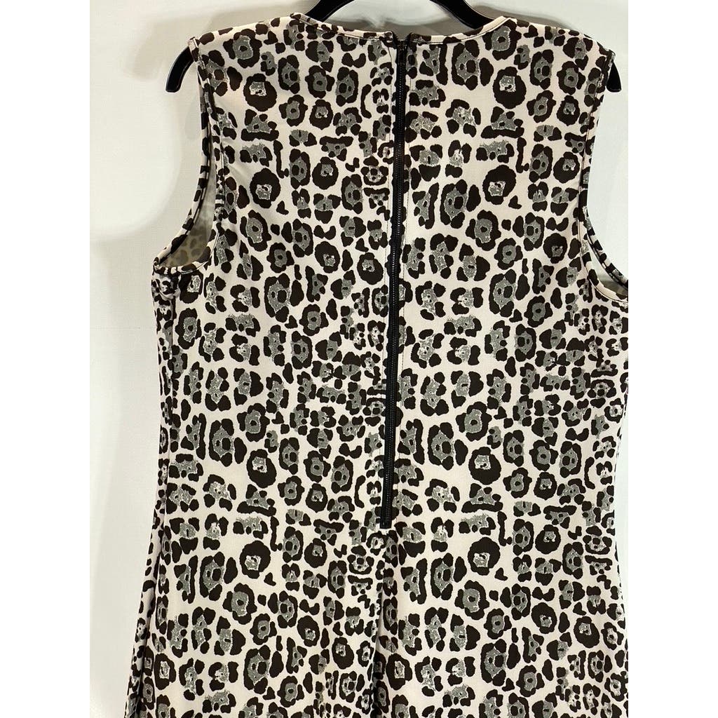 BAR III Women's Black/White Animal Print Scoop-Neck Sleeveless Dress SZ 2XL