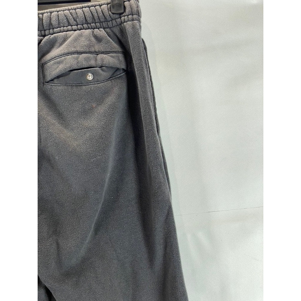 NIKE Women's Gray Club Fleece Swoosh Logo Drawstring Pull-On Sweatpants SZ S