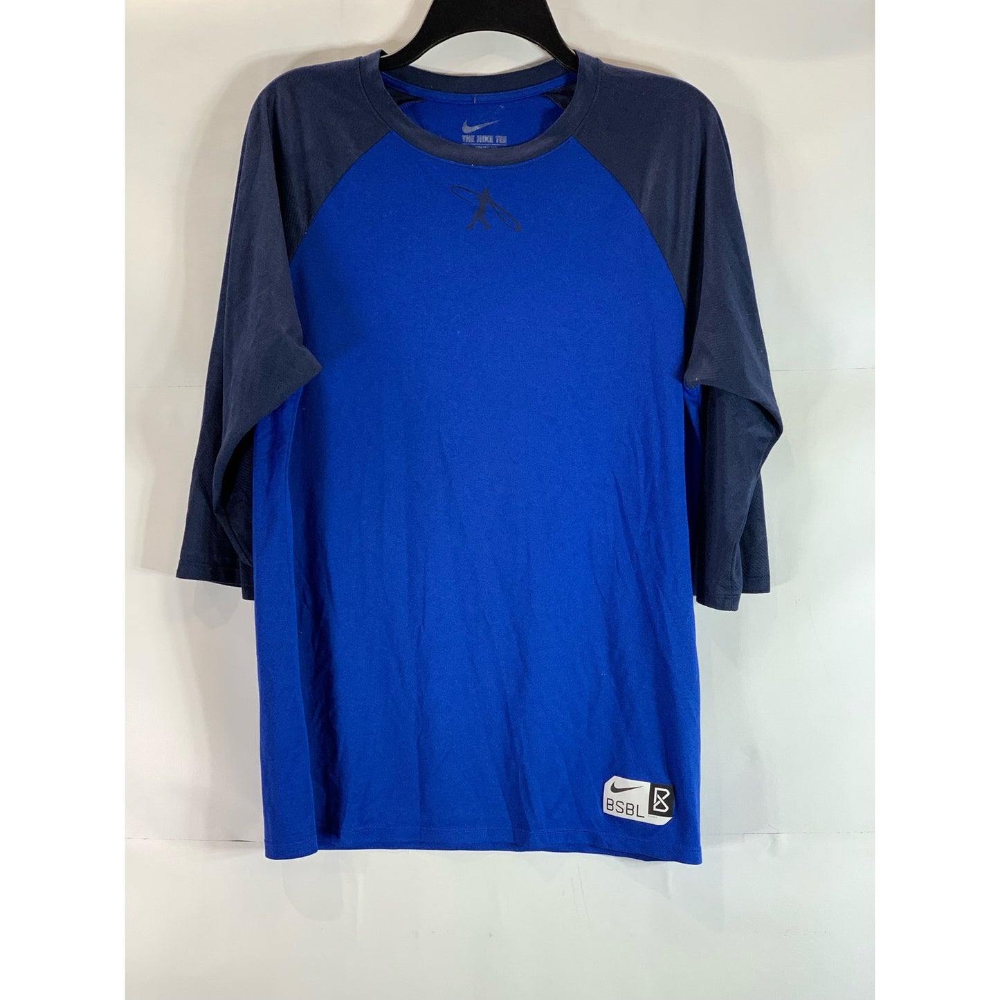 NIKE Men's Blue Dri-Fit Swingman Legend Athletic-Cut Baseball T-Shirt SZ M