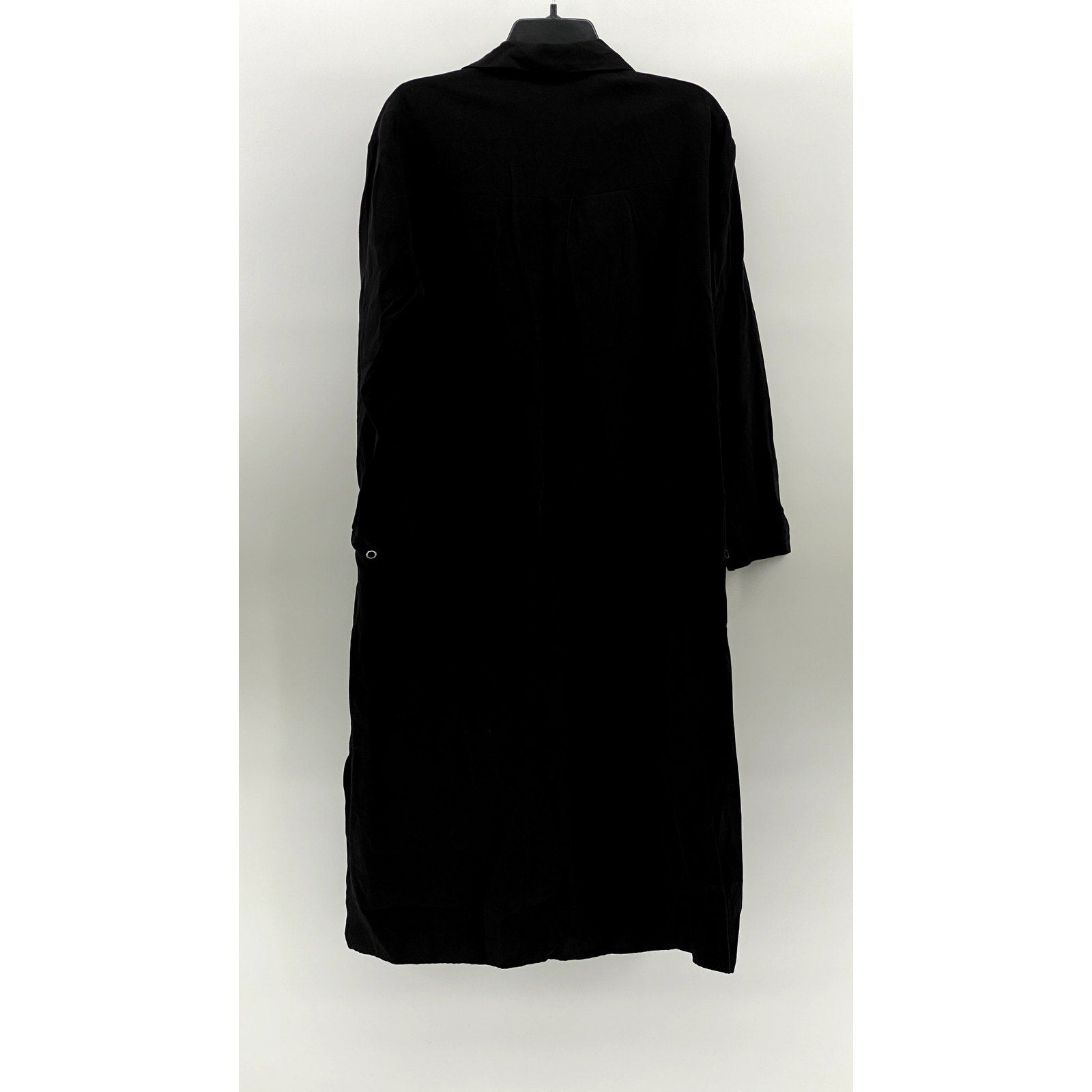 UNDERBROWN Women's Black Half-Button Long Sleeve Midi Belted Dress SZ M