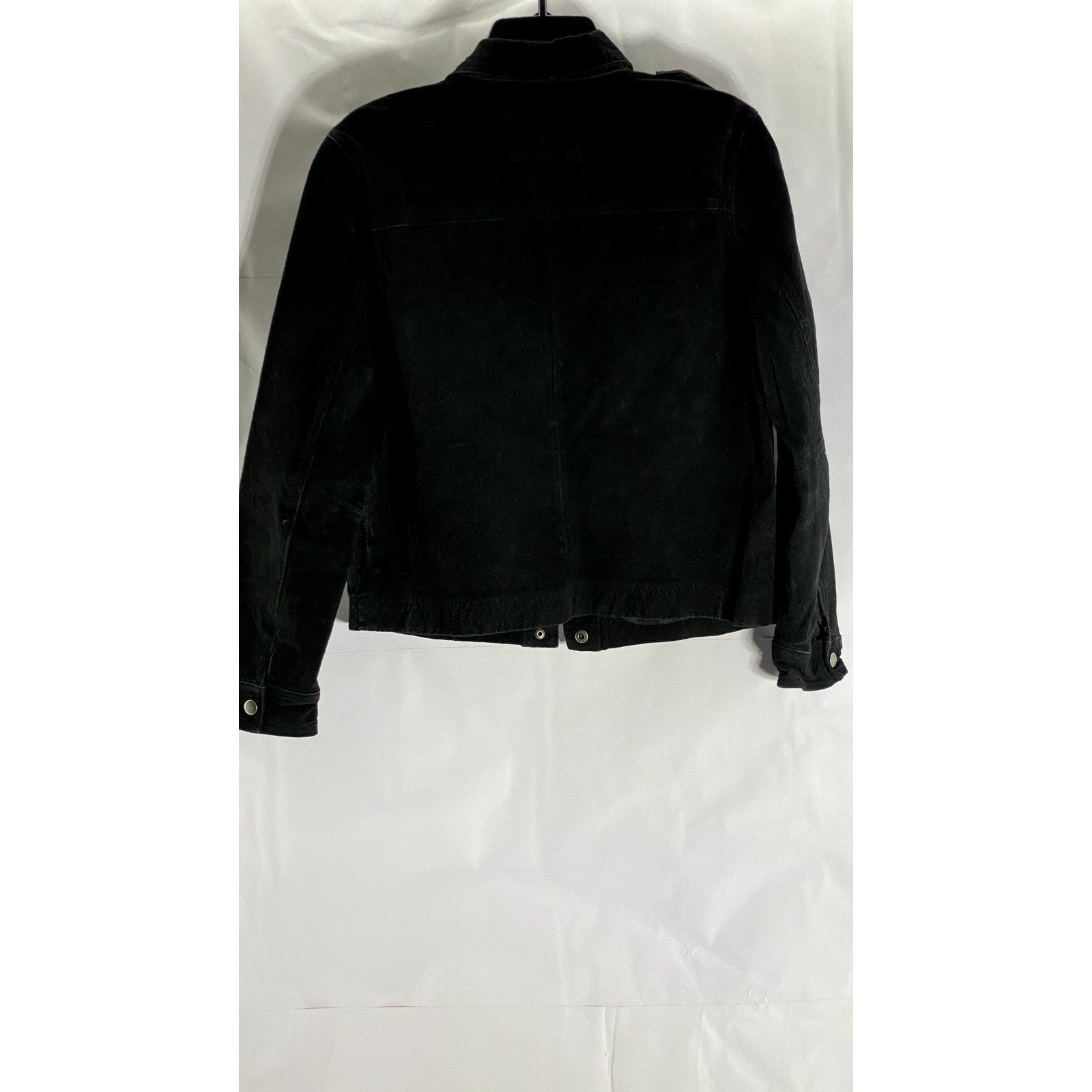 FOREVER 21 Women's Black Pigskin Leather Button-Up Jacket SZ M