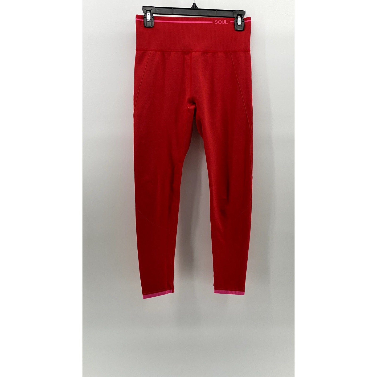 SOUL Women's Red-Pink Pull-On Stretch Leggings SZ M