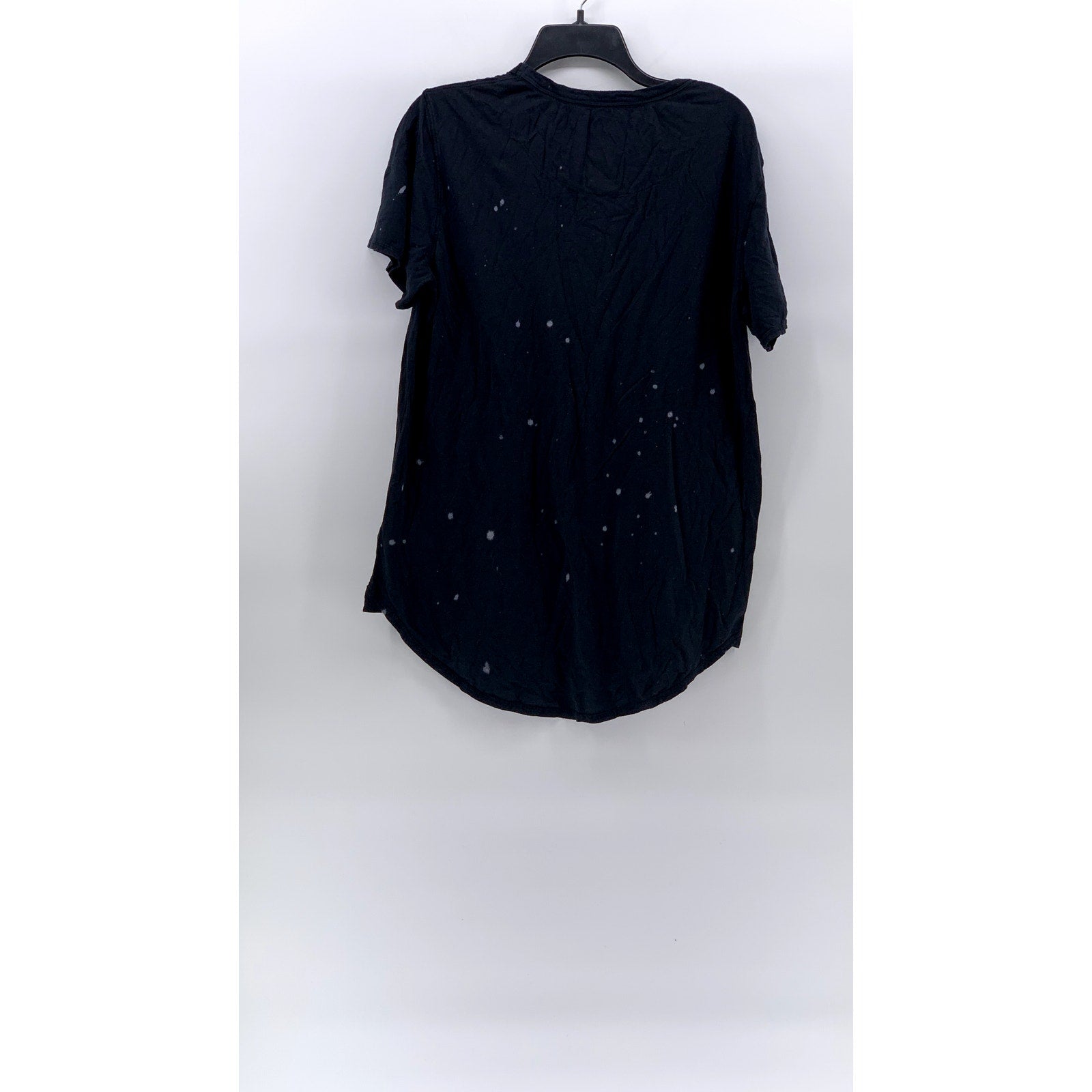 KONUS Men's Black Speckle Print Scoop-Neck Short Sleeve Casual T-Shirt SZ XL