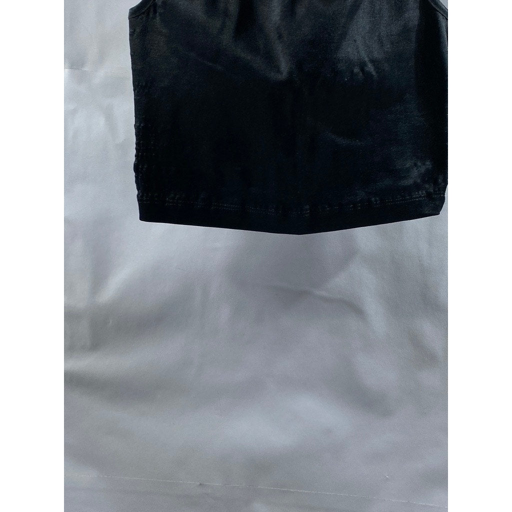 AMERICAN APPAREL Women's Black Solid Fitted Spaghetti Strap Crop Top SZ XS