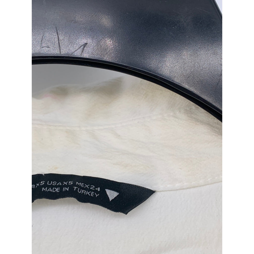 ZARA Women's White Solid Twist-Front Split-Neck Short Sleeve Crop Top SZ XS