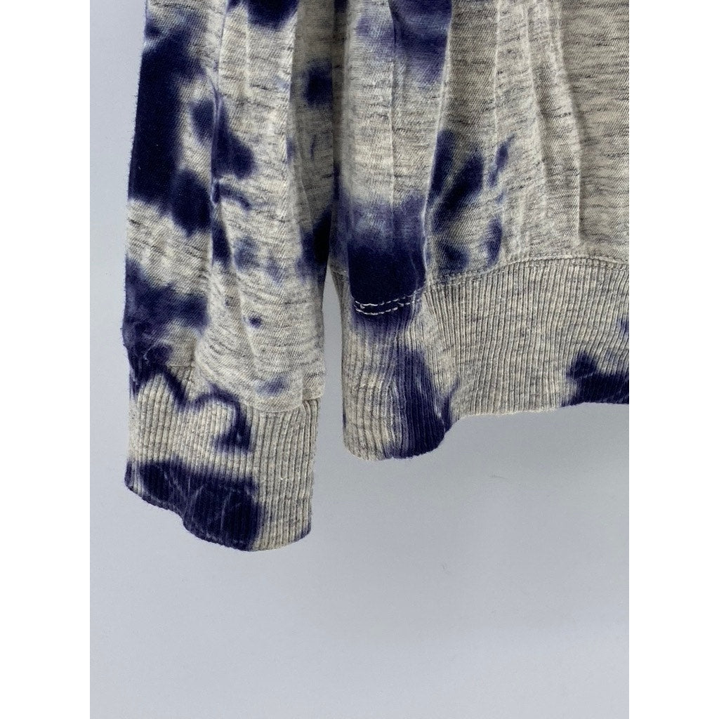SPLENDID Women’s Blue-Gray Tie-Dye Crewneck Long Sleeve Sweater SZ XS