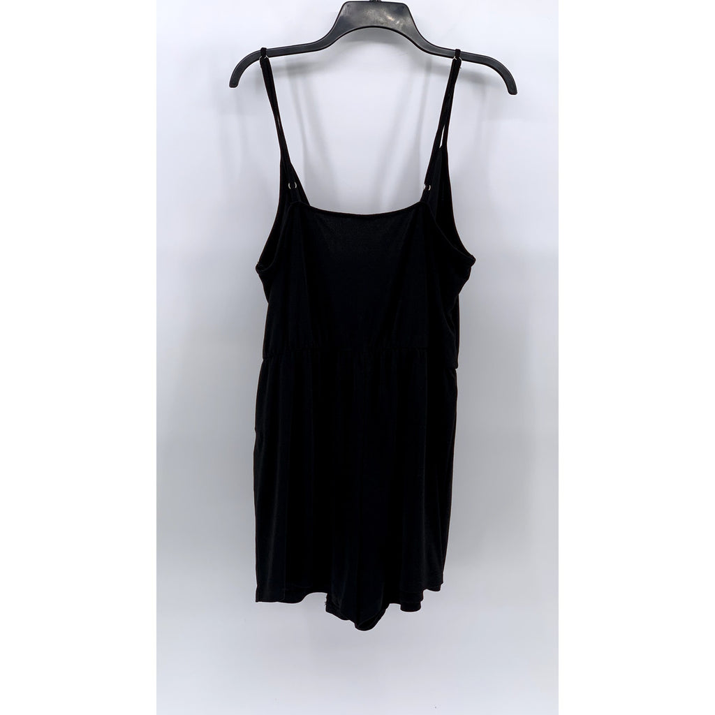 UNBRANDED Women's Black V-Neck Spaghetti Strap Mini Dress SZ L/XL