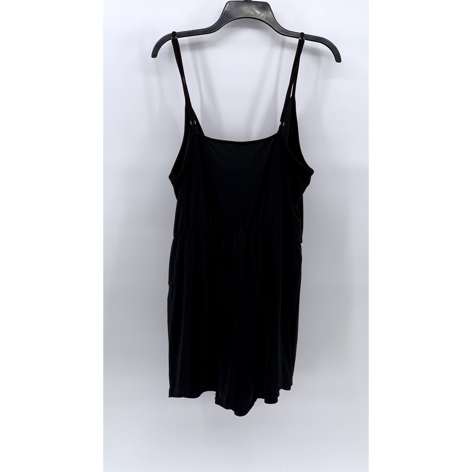 UNBRANDED Women's Black V-Neck Spaghetti Strap Mini Dress SZ L/XL