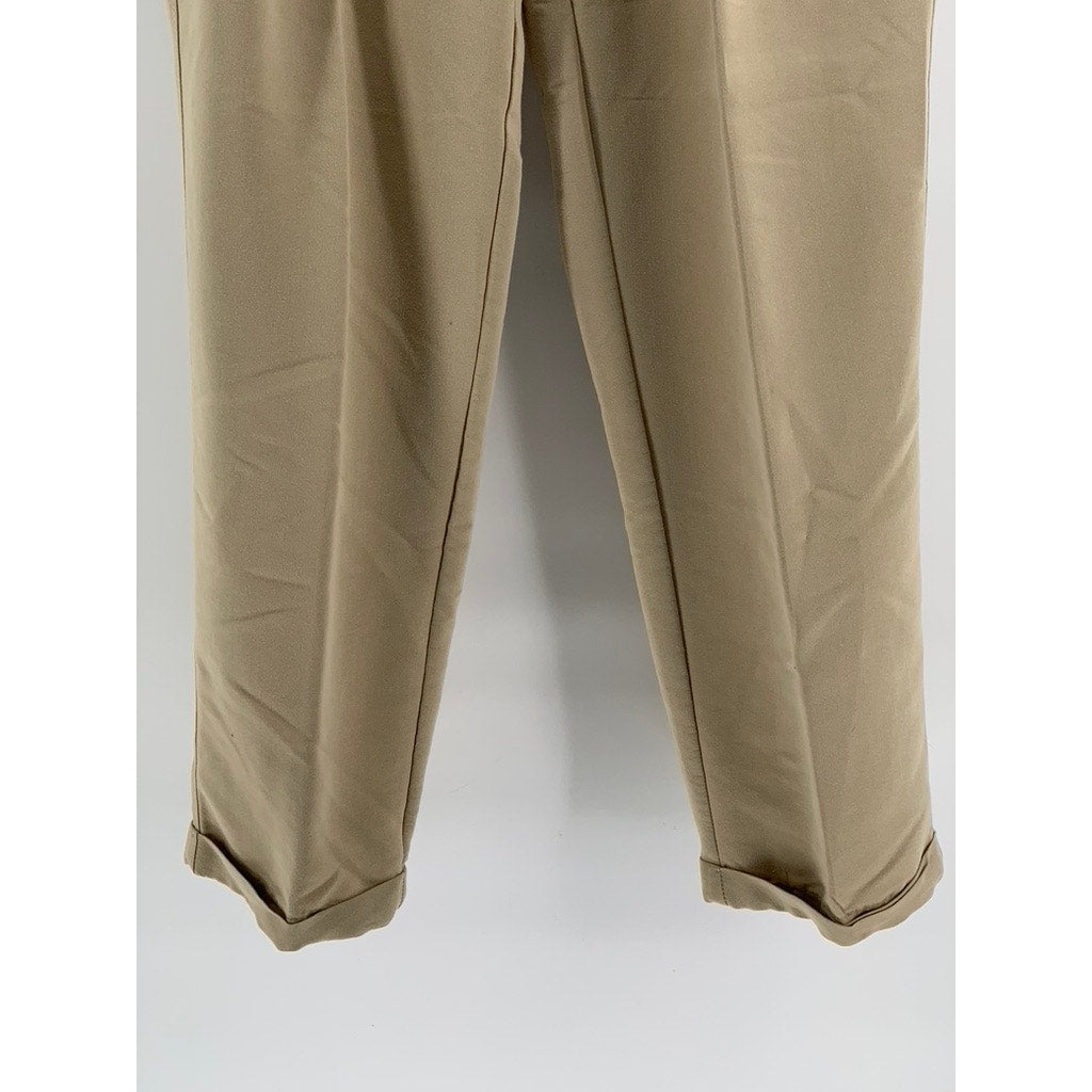 CHAPS RALPH LAUREN Men's Tan Pleated Regular Fit Cuffed Pants SZ 34